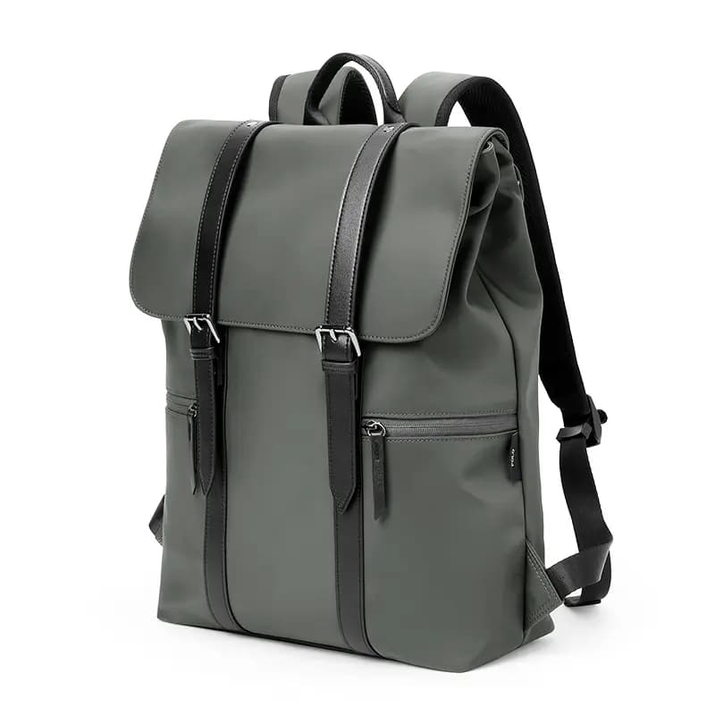 POLO Fabric With Synthetic Leather Backpack Large Size Men's Multicolor 18