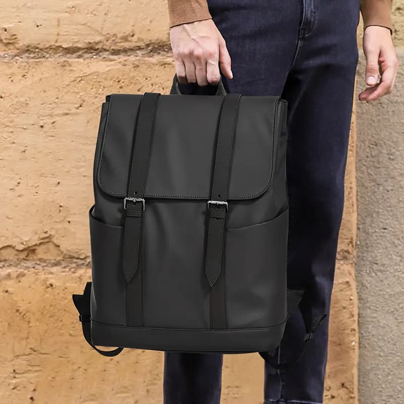 POLO Fabric With Synthetic Leather Backpack Large Size Men's Multicolor 16