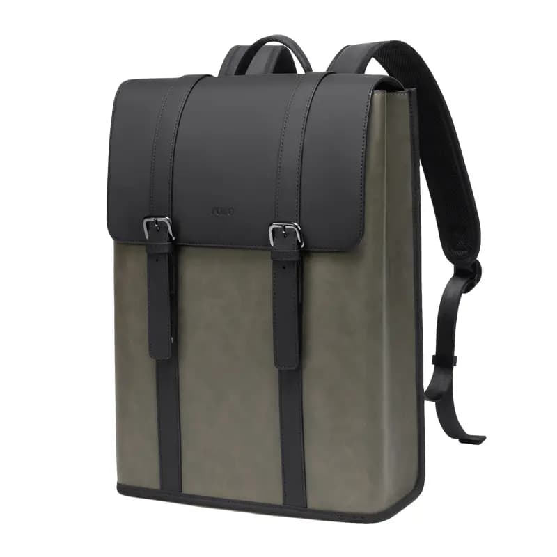 POLO Synthetic Leather Backpack Tubas Men's Gray Green 2