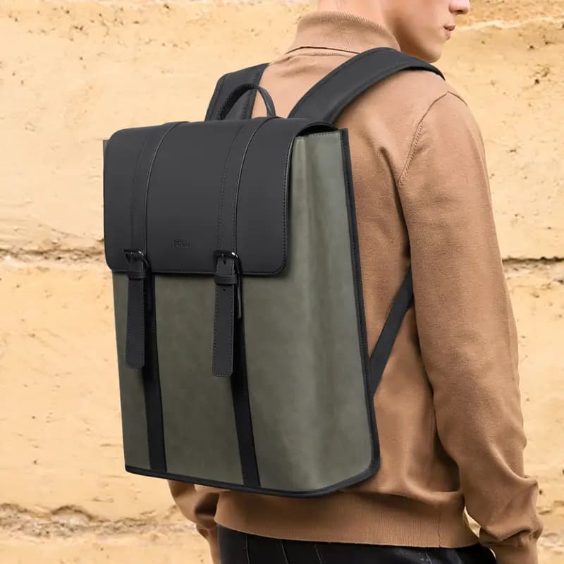 POLO Synthetic Leather Backpack Tubas Men's Gray Green 7