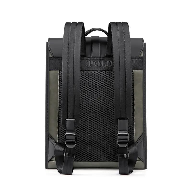 POLO Synthetic Leather Backpack Tubas Men's Gray Green 10