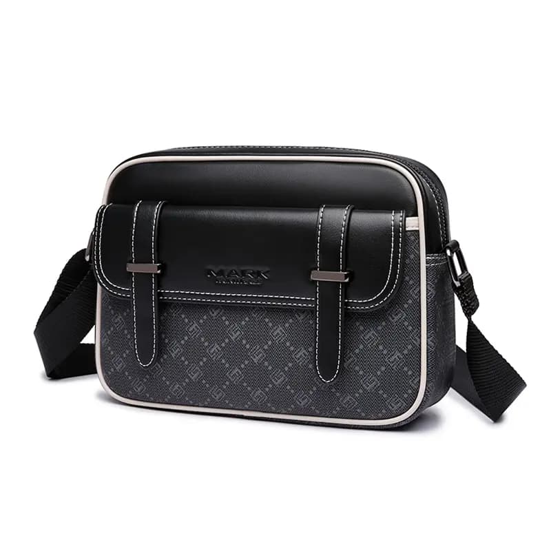 FAIRWHALE PVC Shoulder Bag, Crossbody Bag, Messenger Bag Regular Unisex Black 9