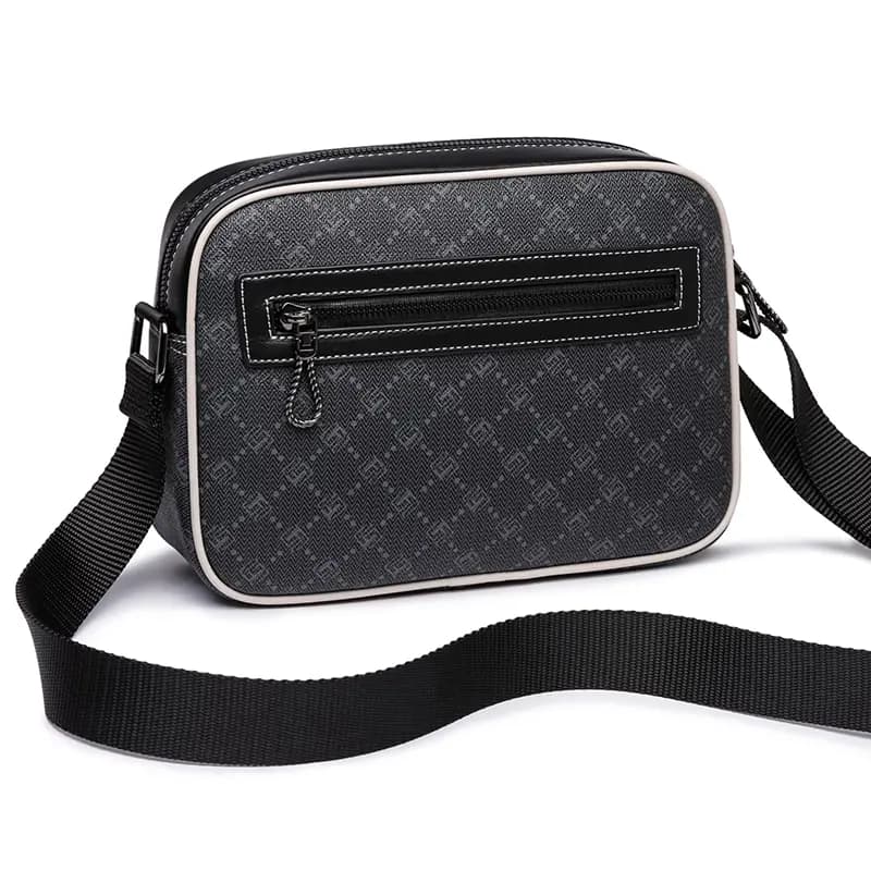 FAIRWHALE PVC Shoulder Bag, Crossbody Bag, Messenger Bag Regular Unisex Black 4