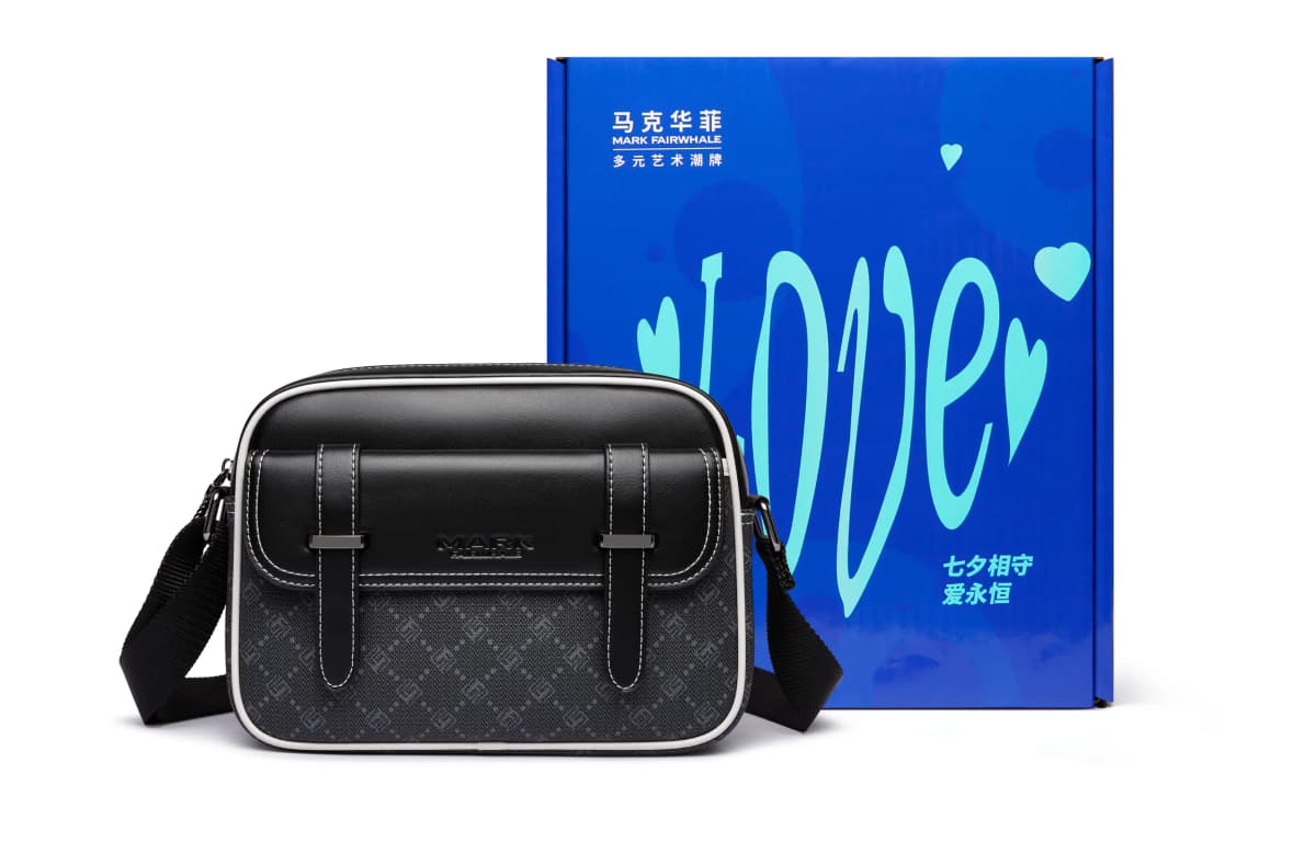 FAIRWHALE PVC Shoulder Bag, Crossbody Bag, Messenger Bag Regular Unisex Black 18