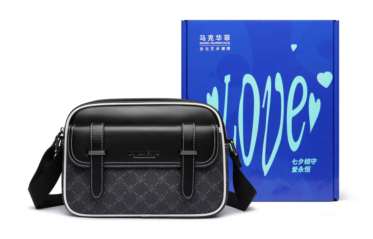 FAIRWHALE PVC Shoulder Bag, Crossbody Bag, Messenger Bag Regular Unisex Black 17