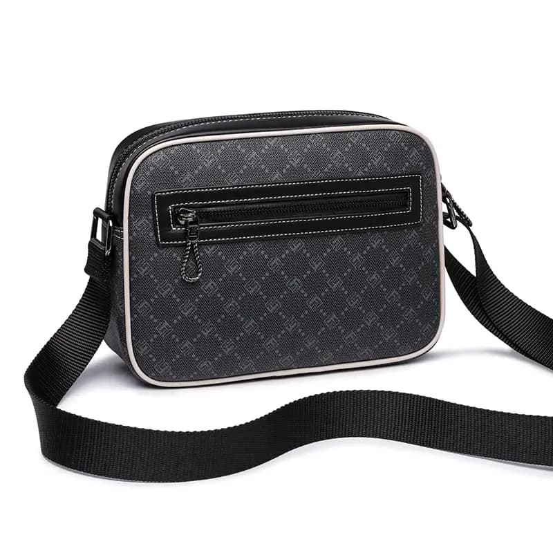 FAIRWHALE PVC Shoulder Bag, Crossbody Bag, Messenger Bag Regular Unisex Black 12