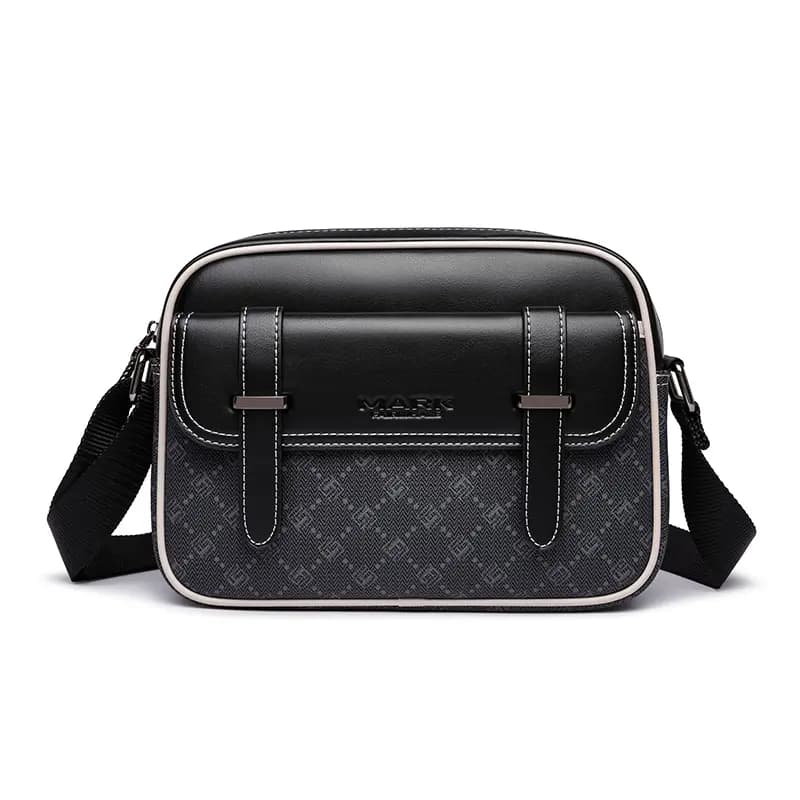 FAIRWHALE PVC Shoulder Bag, Crossbody Bag, Messenger Bag Regular Unisex Black 10