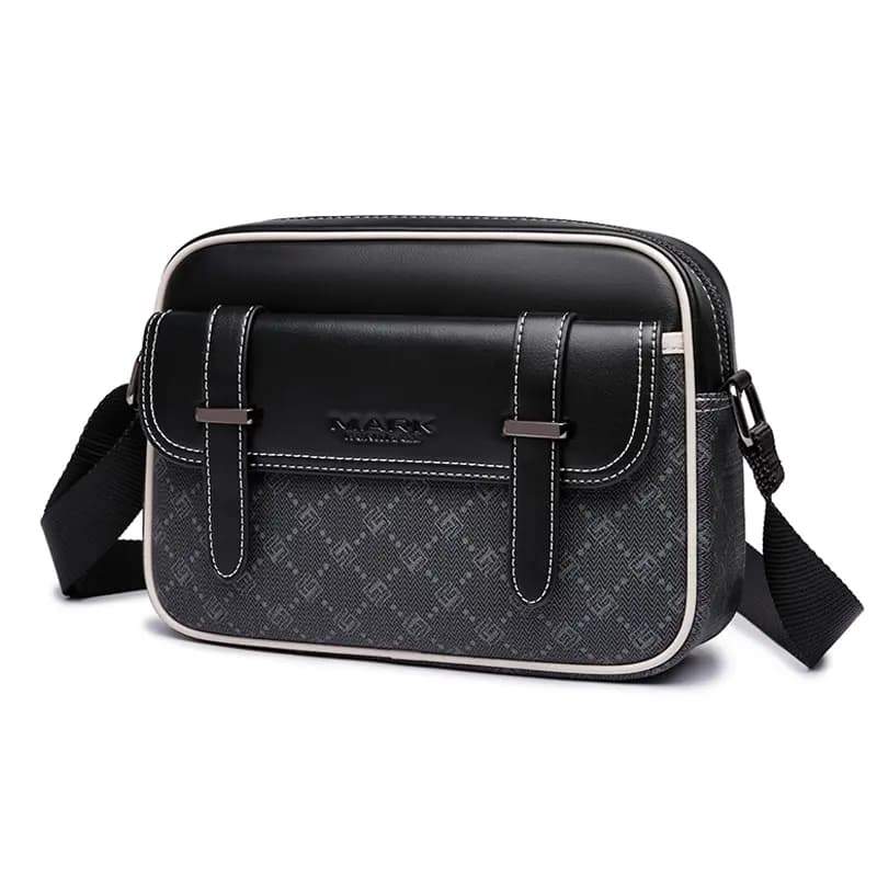 FAIRWHALE PVC Shoulder Bag, Crossbody Bag, Messenger Bag Regular Unisex Black 2
