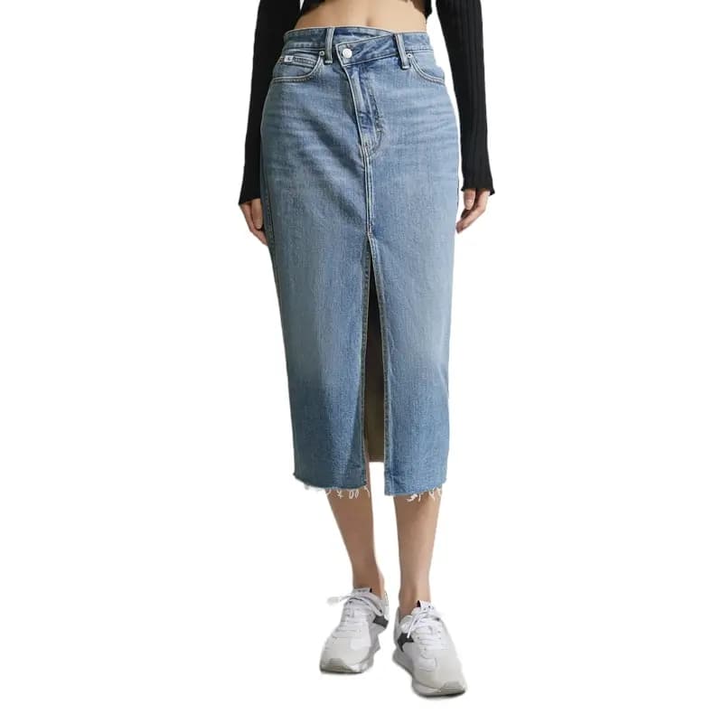 CK/Calvin Klein Qadın Cins Ətək Mavi 3