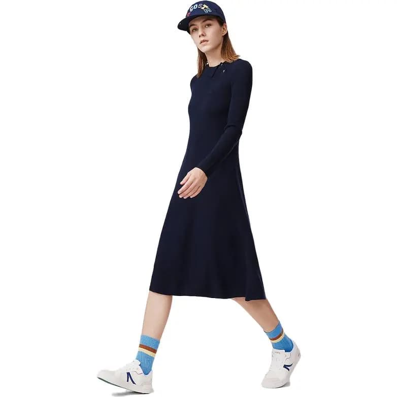 LACOSTE Uzunqol Qadın Donu Tünd Mavi 6