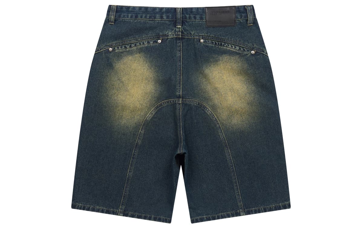 HARSH AND CRUEL Denim Unisex Şort Washed Blue 2
