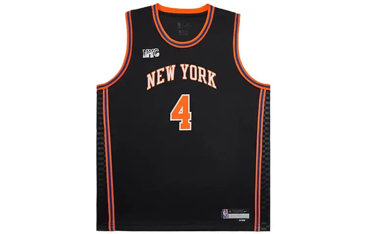 Nike x NBA New York Knicks Rose #4 Basketbol Maykası Uşaq Qara