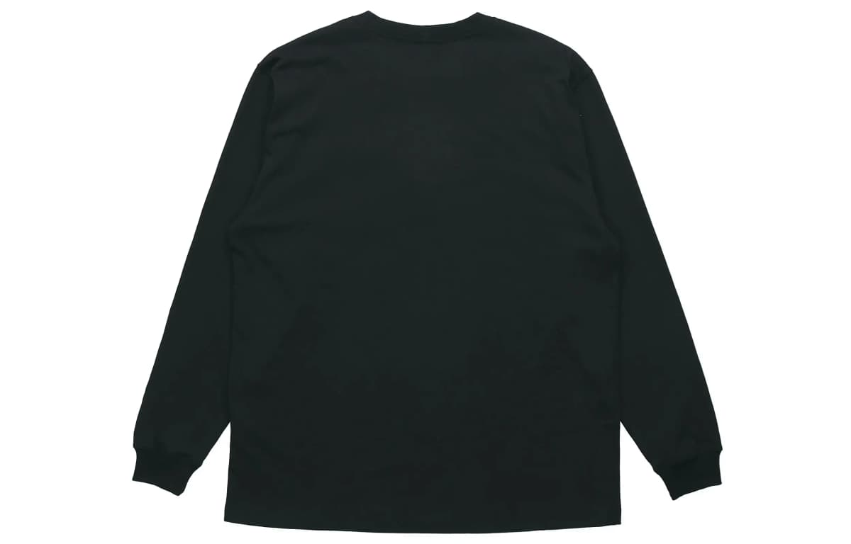 Carhartt K126 Retro Logo Pocket Loose Fit Crew Neck Long Sleeve T-Shirt Unisex Black 2