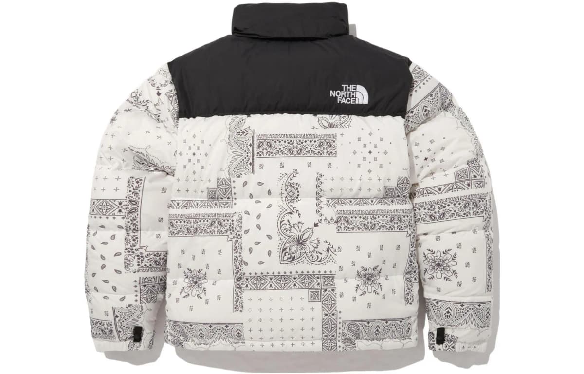 THE NORTH FACE 1996 Series Nuptse Paisley Print Zip Stand Collar Down Jacket Winter Unisex White 2