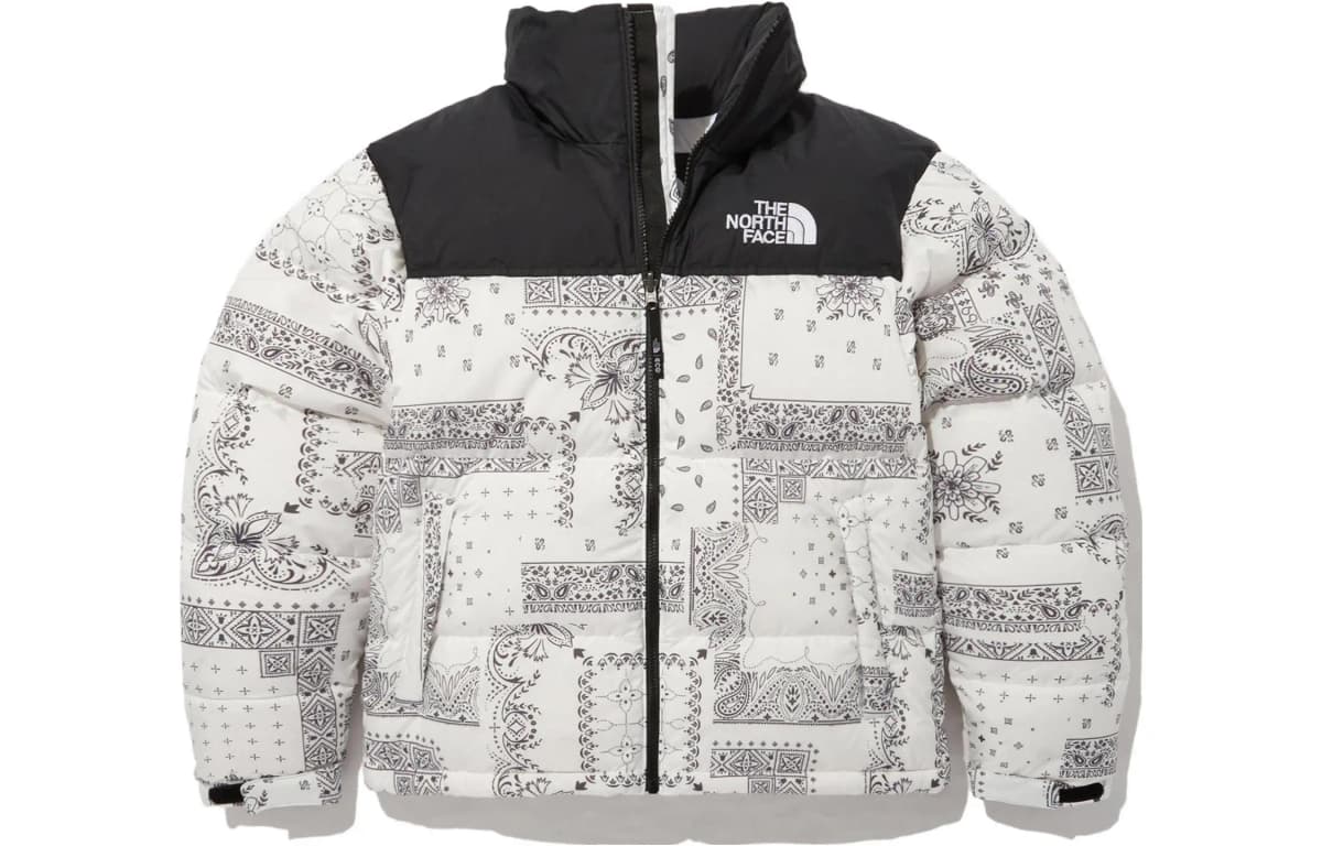 THE NORTH FACE 1996 Series Nuptse Paisley Print Unisex Puxovik Ağ