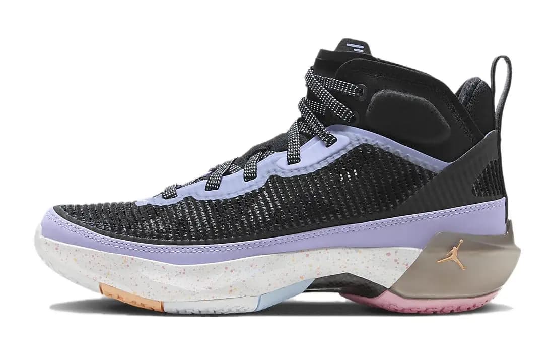 Jordan Air Jordan 37 'Dongdan' East Single GS High Top Children's Basketball Shoes Black Purple Grade School