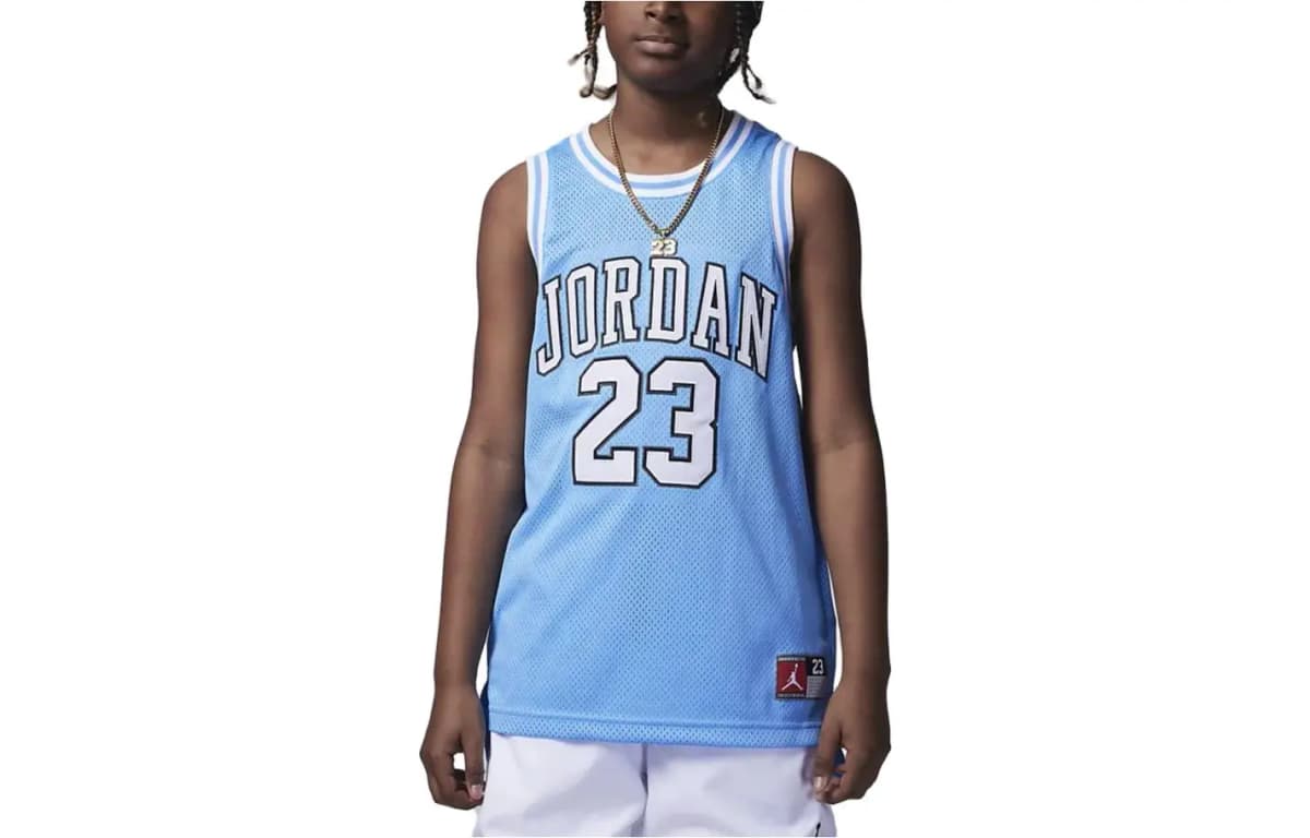 Jordan Kids Letter Logo Print Sports Vest Basketball Jersey Boys Blue