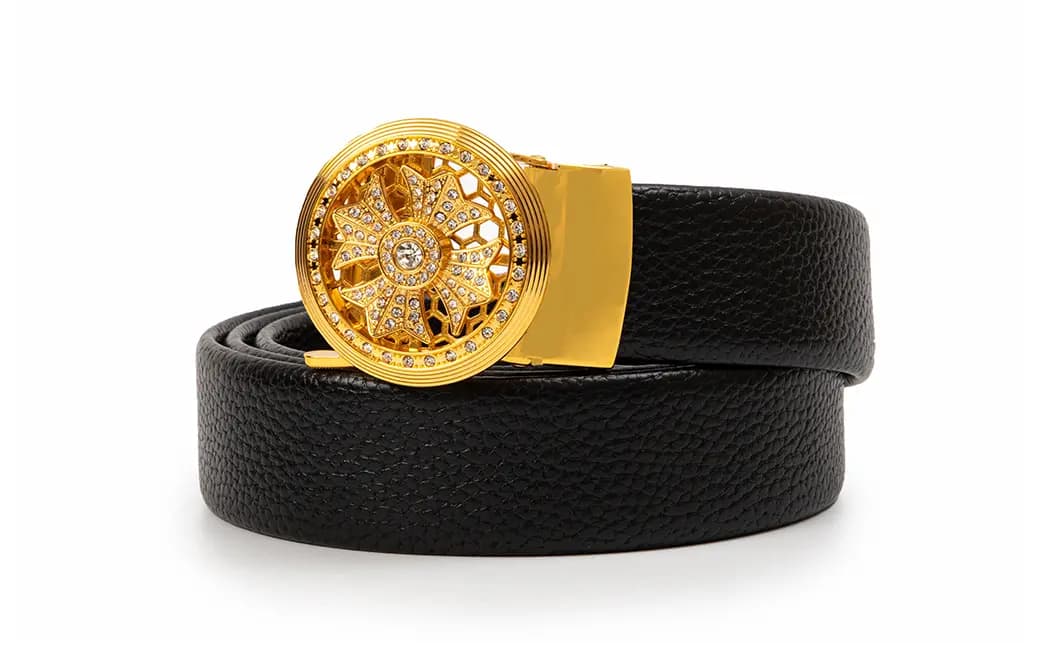 BAIJUAN Alloy Leather Belts Men's 3.3cm 2