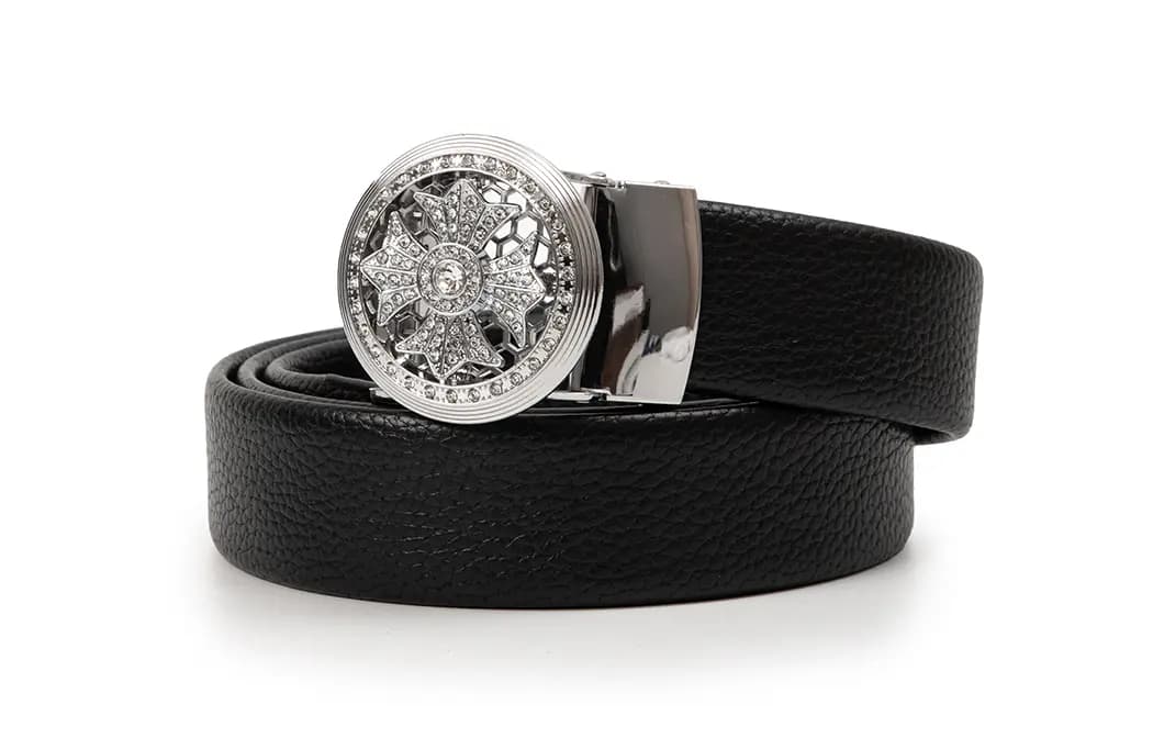 BAIJUAN Alloy Leather Belts Men's 3.3cm 7