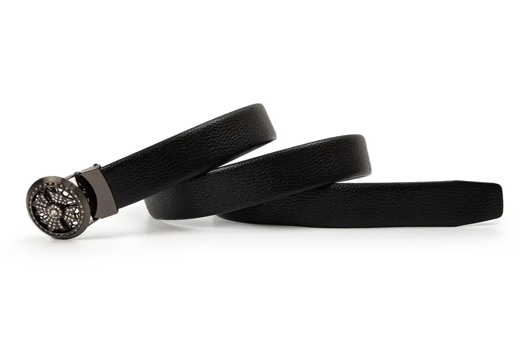 BAIJUAN Alloy Leather Belts Men's 3.3cm 14