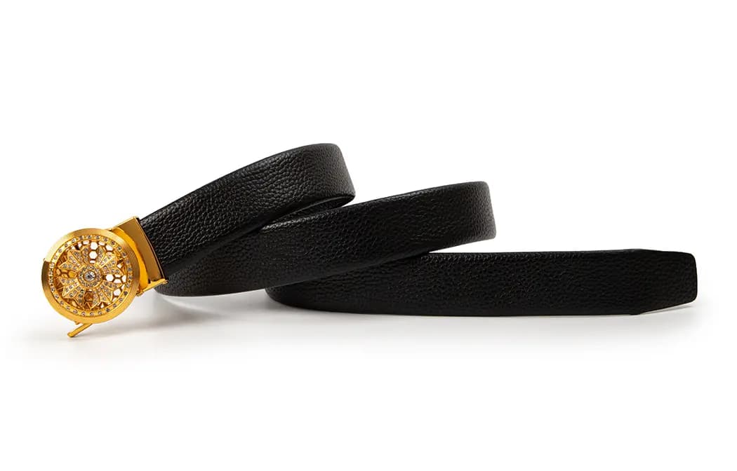 BAIJUAN Alloy Leather Belts Men's 3.3cm 4