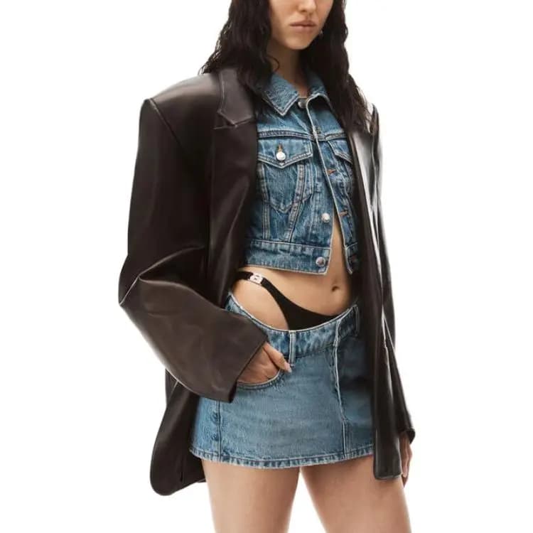 Alexander Wang Asymetrical Waistband Mini Bikini Skirt Light Indigo 3