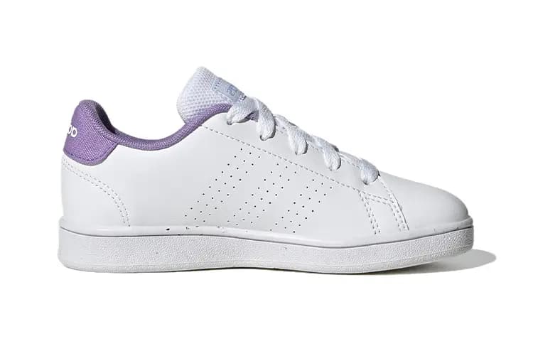adidas neo ADVANTAGE K Uşaq Skeytbord Ayaqqabısı Ağ/Bənövşəyi 2
