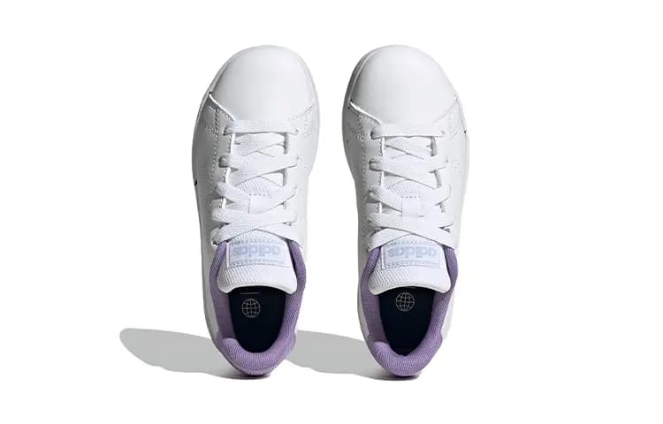 adidas neo ADVANTAGE K Uşaq Skeytbord Ayaqqabısı Ağ/Bənövşəyi 4
