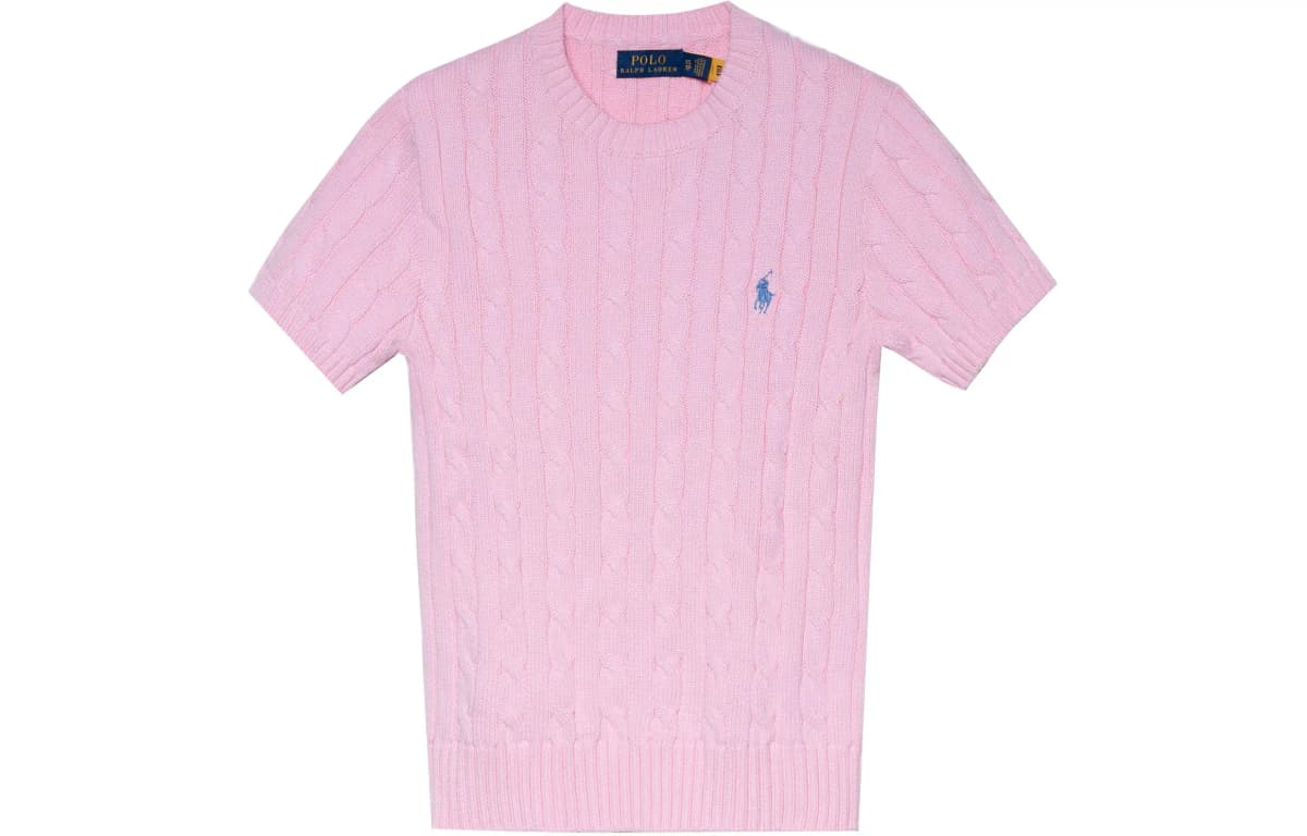 Polo Ralph Lauren SS23 Loqo İşləməli Qısaqol Qadın Köynəyi Çəhrayı