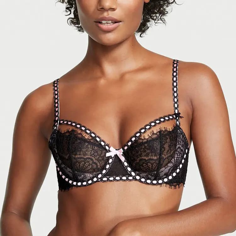VICTORIA'S SECRET Krujevalı Bralet Qadın Qara 3