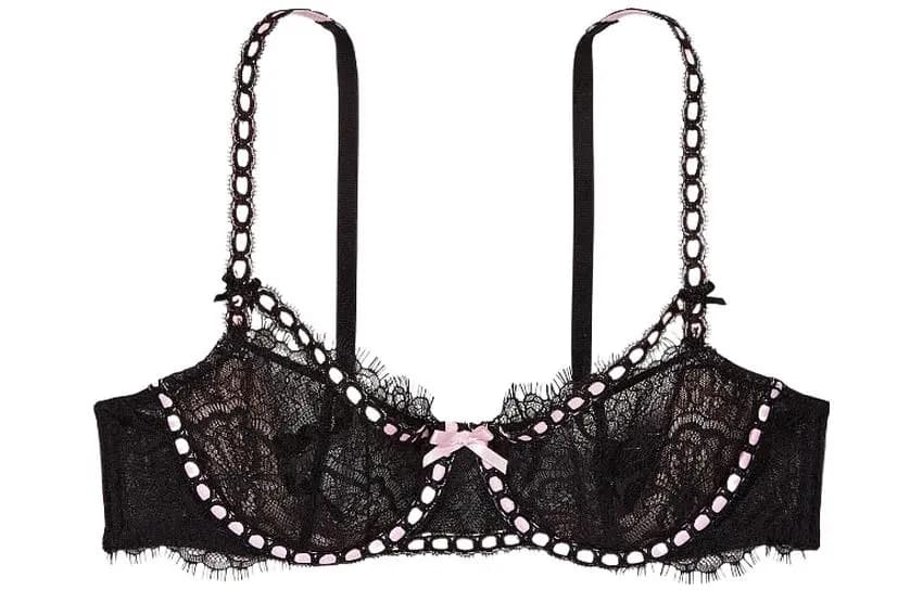 VICTORIA'S SECRET Krujevalı Bralet Qadın Qara
