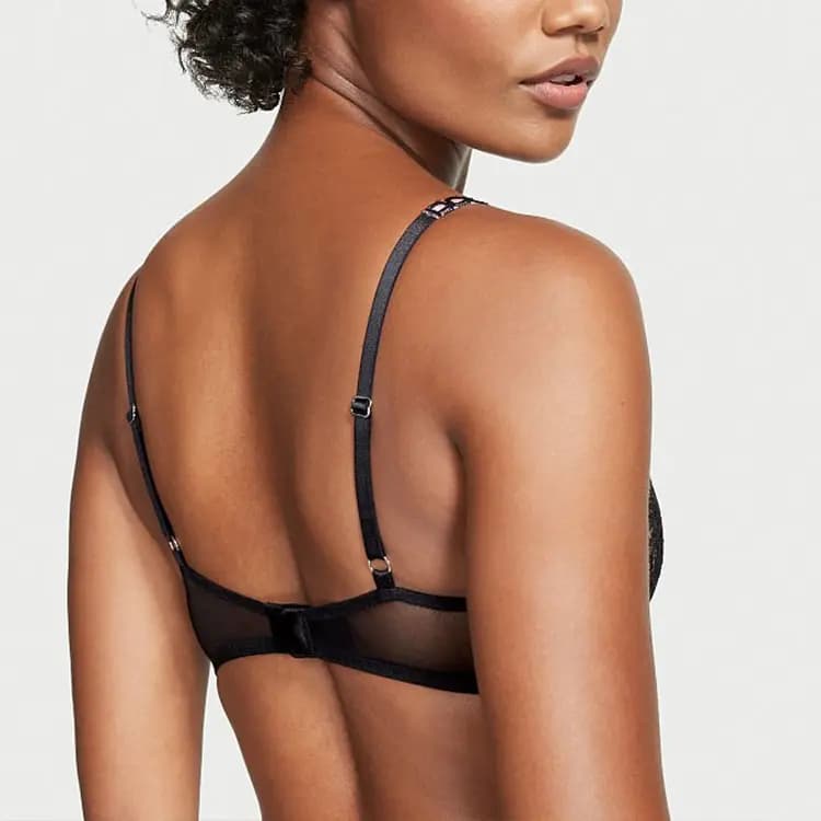 VICTORIA'S SECRET Krujevalı Bralet Qadın Qara 4
