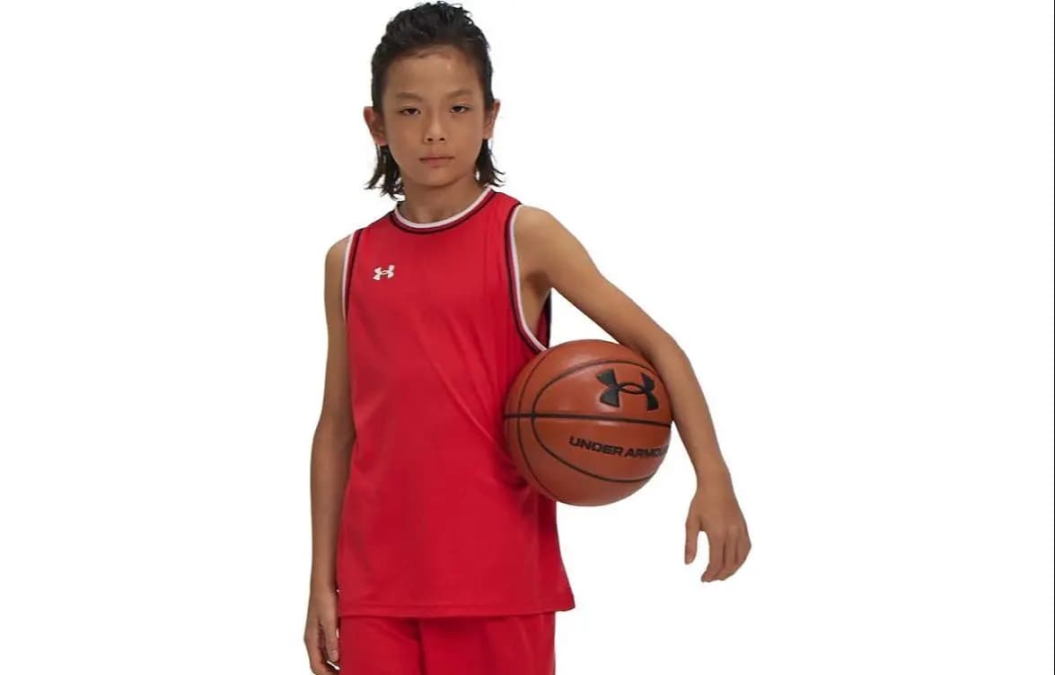 Under Armour Basketbol Maykası Uşaq Qırmızı