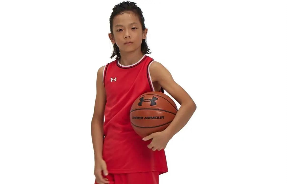 Under Armour Basketbol Maykası Uşaq Qırmızı 3