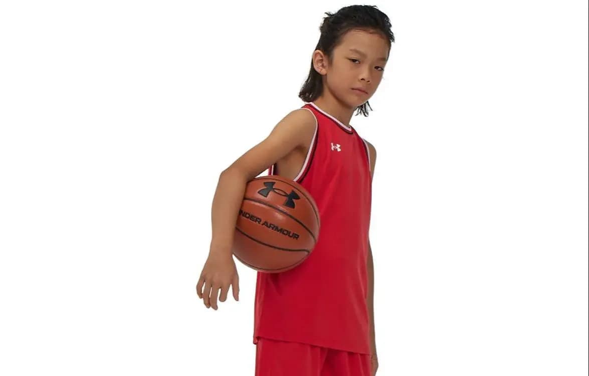 Under Armour Basketbol Maykası Uşaq Qırmızı 4