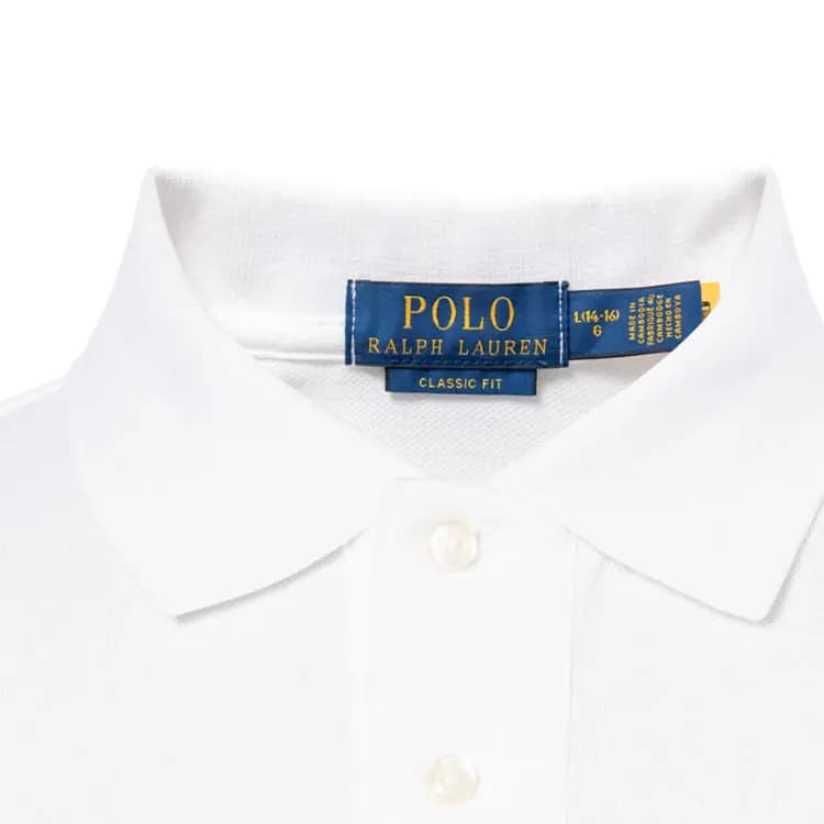 Polo Ralph Lauren SS23 Logo Solid Color Embroidered Pullover Short Sleeve Polo Shirt Kids' White 3