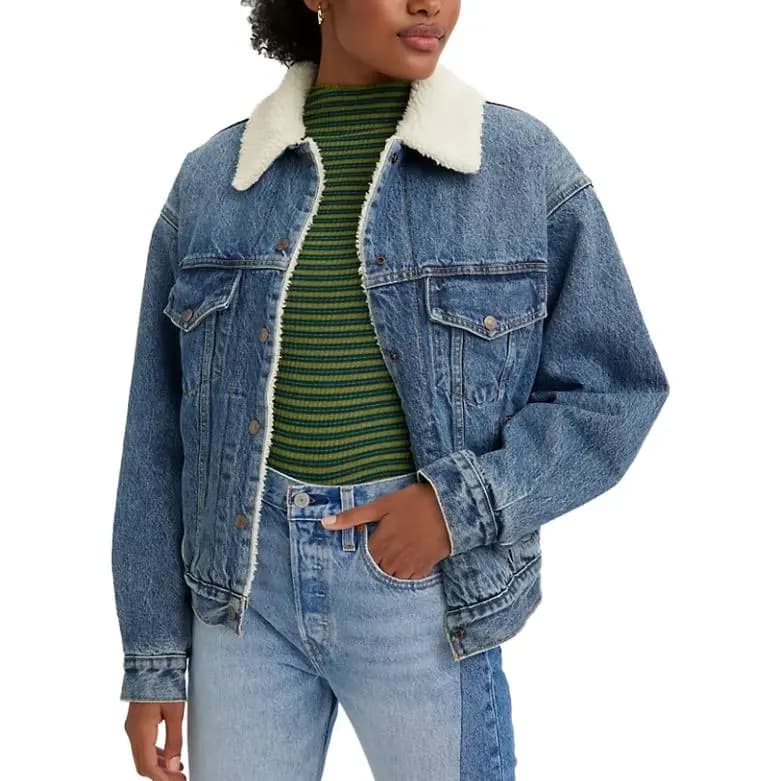 Levis Fleece-collar Cins Pencək 3