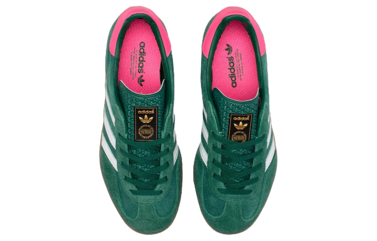 Adidas Originals Gazelle Indoor Qadın İdman Ayaqqabısı Collegiate Green/Lucid Pink 5