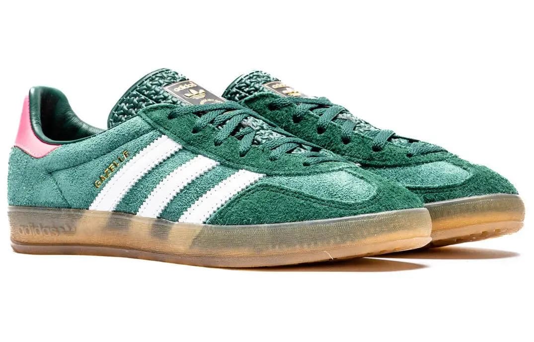 Adidas Originals Gazelle Indoor Qadın İdman Ayaqqabısı Collegiate Green/Lucid Pink 2