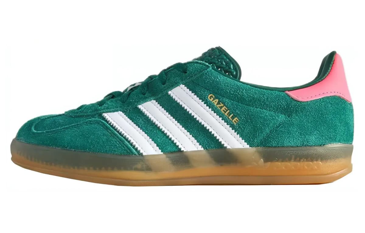 Adidas Originals Gazelle Indoor Qadın İdman Ayaqqabısı Collegiate Green/Lucid Pink