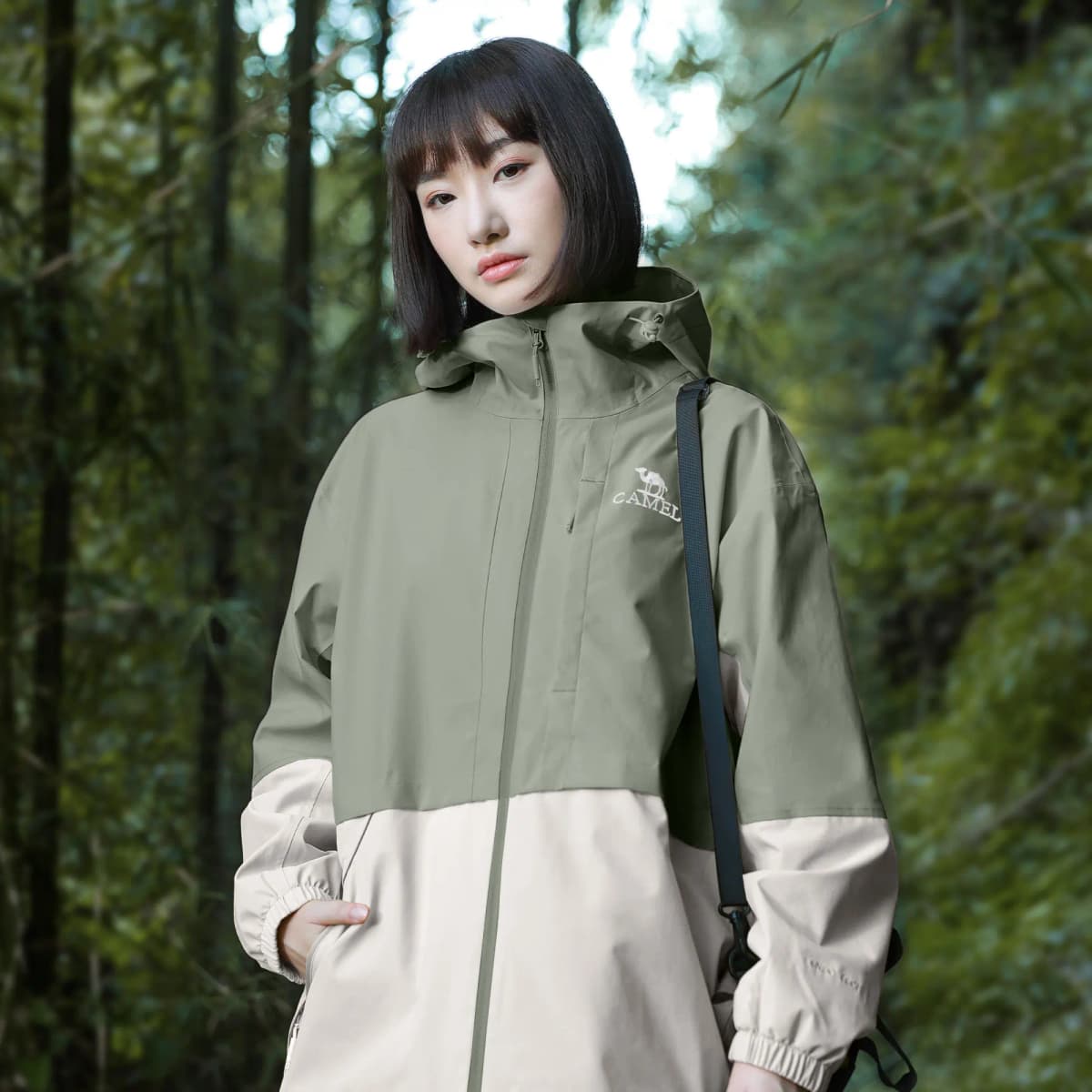 CAMEL Camel Storm Urban Function Series Color-Block Outdoor Windproof Waterproof Single-Layer Jacket Women's 11