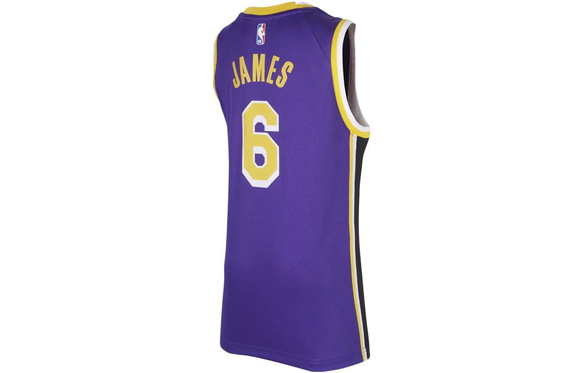 Nike Kids Letter Number Print Quick-Dry Basketball Jersey Los Angeles Lakers Boys Purple 2
