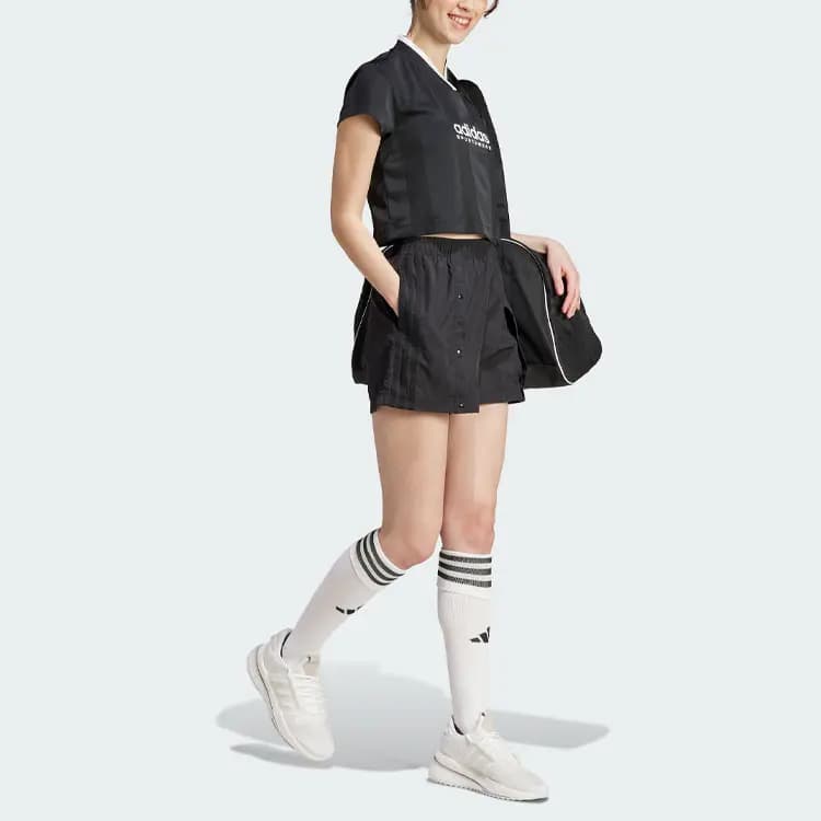 Adidas Colorblock Qadın Crop Top Qara 4