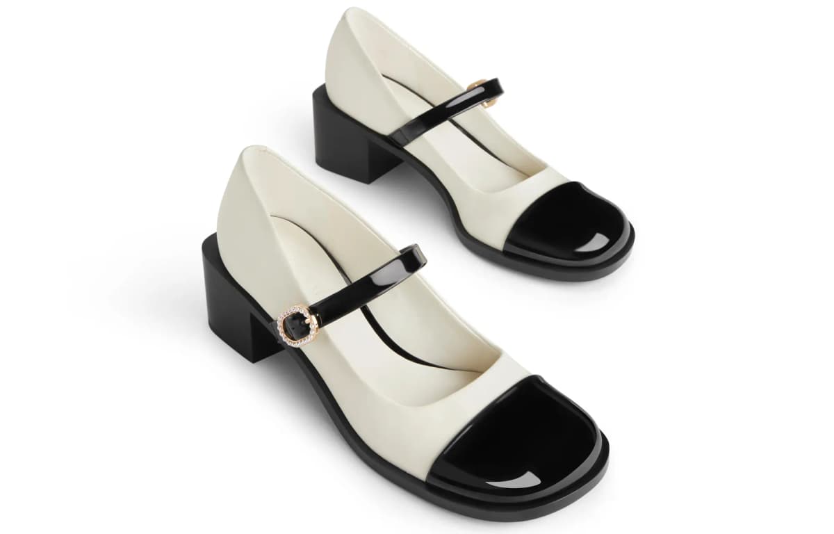 CHARLES&KEITH Small CK Chunky Heel Qadın Mary Jane Ayaqqabısı 5.1sm 3