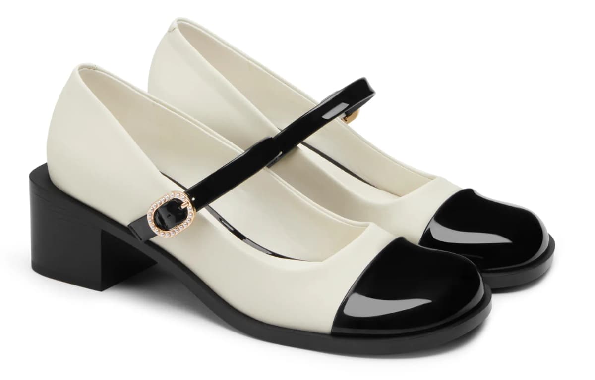 CHARLES&KEITH Small CK Chunky Heel Qadın Mary Jane Ayaqqabısı 5.1sm 2