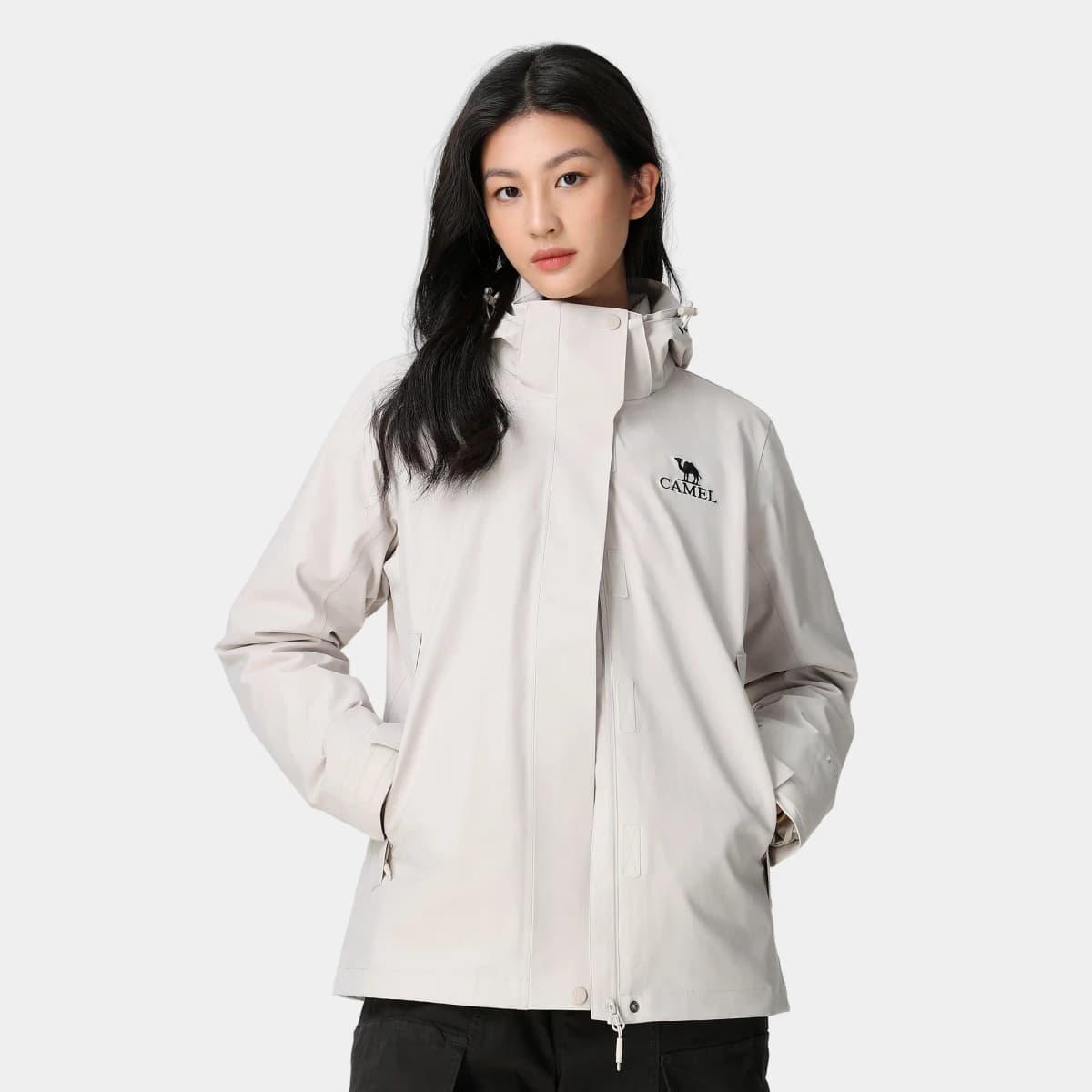CAMEL Snowfield Extreme Cold Series Outdoor Detachable Windproof Hood Storm-Proof Waterproof Goose Down Inner Down Jacket Women's 16