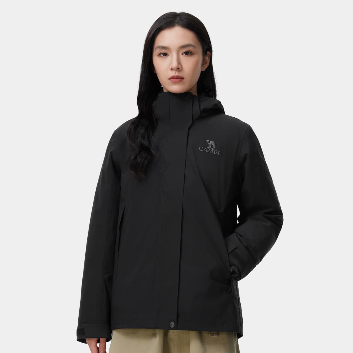 CAMEL Snowfield Extreme Cold Series Outdoor Detachable Windproof Hood Storm-Proof Waterproof Goose Down Inner Down Jacket Women's 4