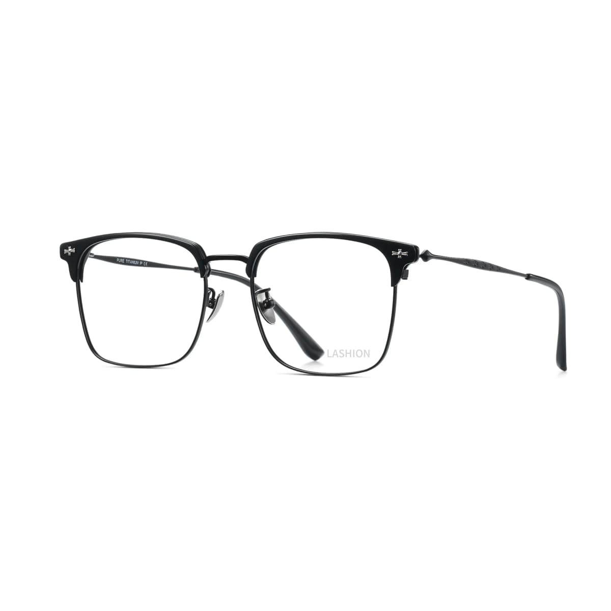 LASHION Intellectual Tech Half-Rim Student Blue Light Blocking Prescription Glasses Frame Alloy Eyebrow Frame Functional Frames Unisex 31