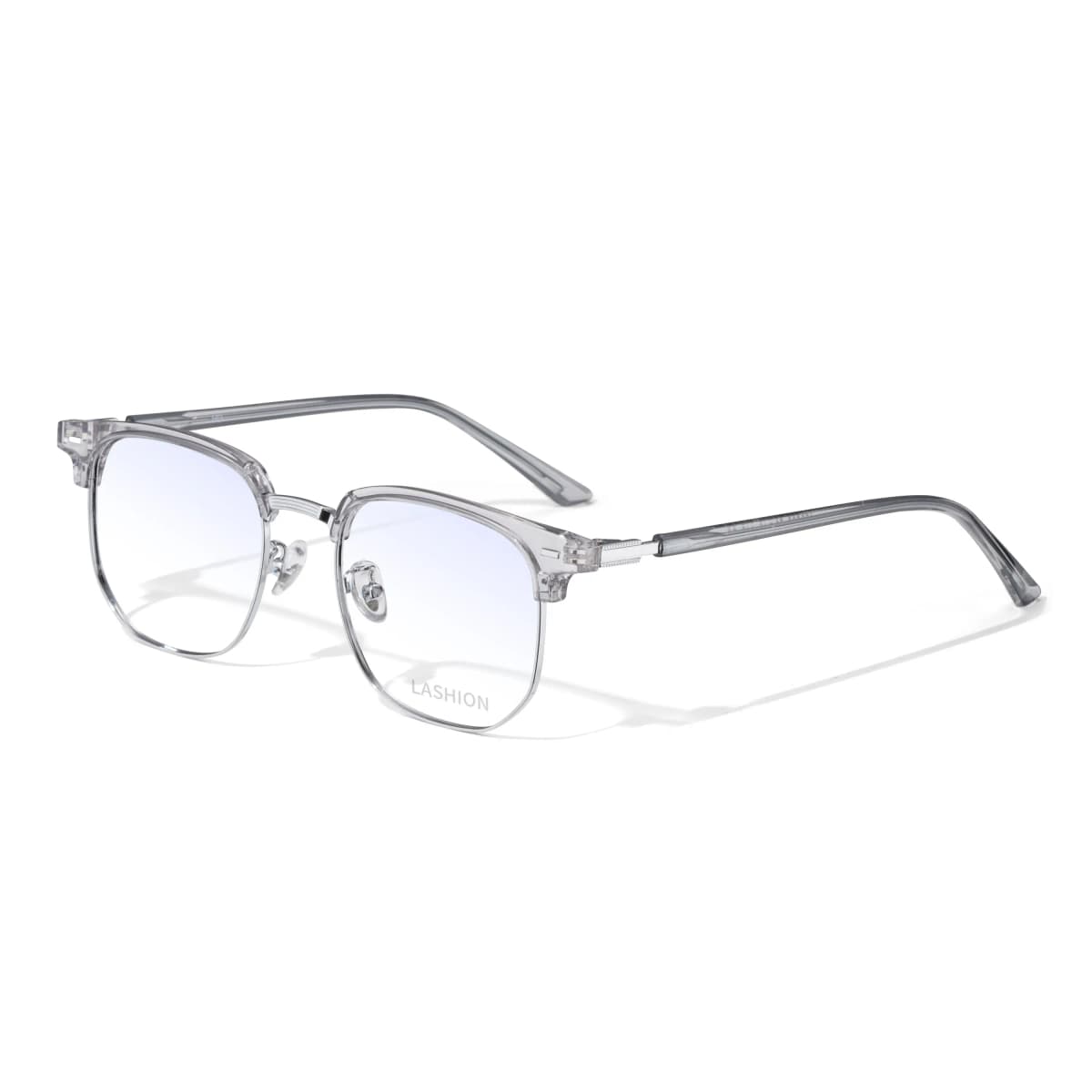 LASHION Intellectual Tech Half-Rim Student Blue Light Blocking Prescription Glasses Frame Alloy Eyebrow Frame Functional Frames Unisex 6