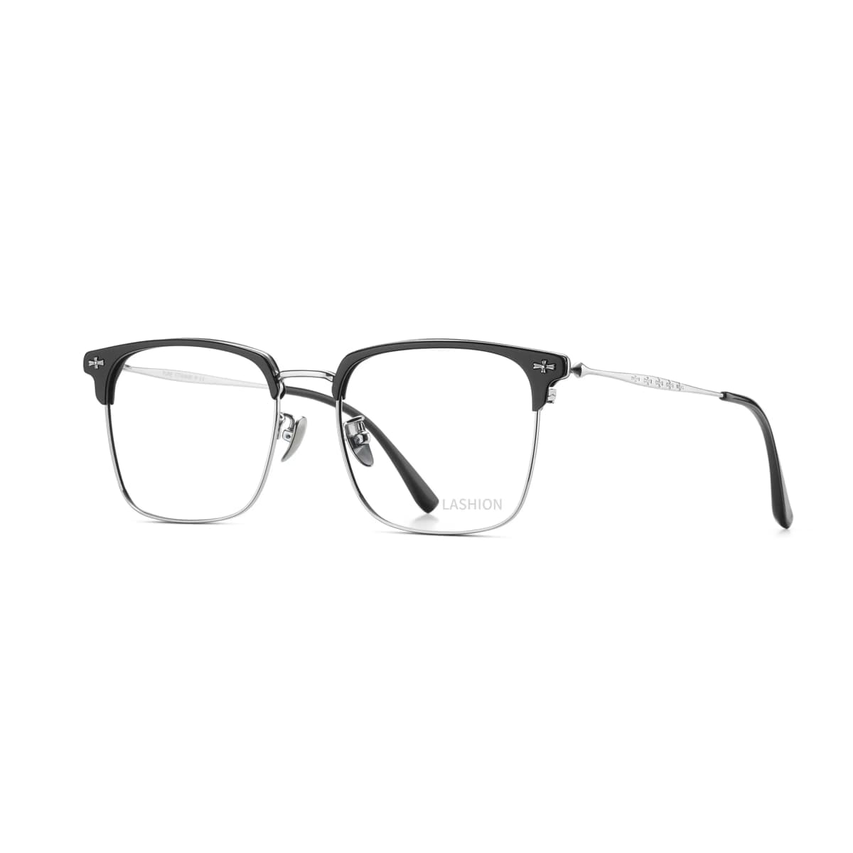 LASHION Intellectual Tech Half-Rim Student Blue Light Blocking Prescription Glasses Frame Alloy Eyebrow Frame Functional Frames Unisex 33